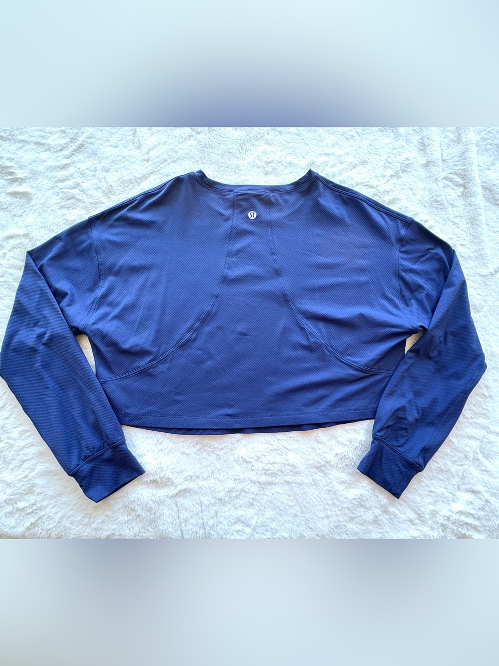 lululemon athletica Navy Cropped Long Sleeve Athletic Top